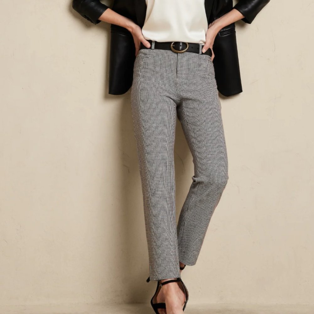 NWT 60% off Banana Republic Sloan Silm Pants - Size 6 - Hounds Tooth Pat…